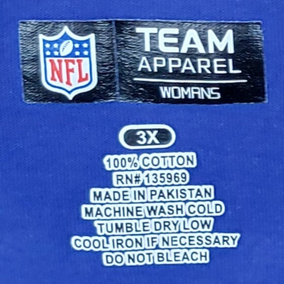 NFL Women's Buffalo Bills Football Blue V-Neck Short Sleeve Tee - 3XL - Picture 4 of 4